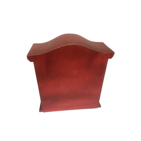 Red 4 Drawer Wooden Spice Box 11.5" High x 10.5" Wide x 4" Deep - Picture 5 of 8